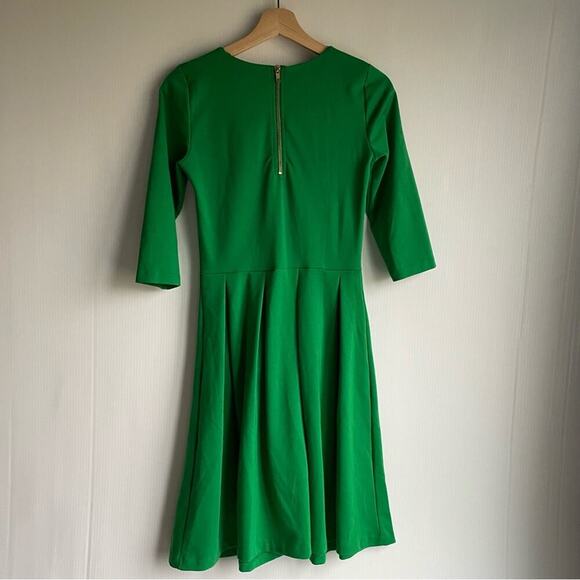 Lindex Holly & Whyte green above elbow length sleeve fit and flare back zip XS - Picture 7 of 9